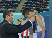 İdman gimnastikası üzrə 22-ci Bakı Çempionatı və Birinciliyi. Kişilər arasında çoxnövçülük finalı və mükafatlandırma mərasimi. Bakı, Azərbaycan, 03 oktyabr 2015